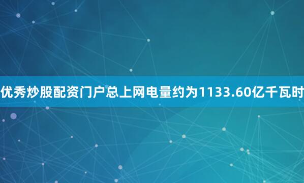 优秀炒股配资门户总上网电量约为1133.60亿千瓦时